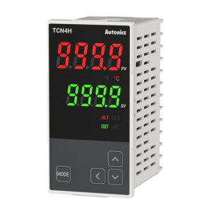 4-hane 7-segment LED TCN4H-24R - Kontrol yöntemi: AÇIK/KAPALI, P, PI, PD, PID, Giriş dosyası: Termokopul K(CA), J(IC), T(CC), R(PR), S(PR), L(IC)RTD: DPt100Ω, Cu50Ω