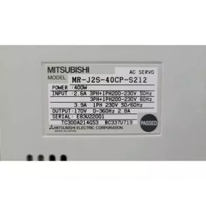 Mitsubishi Electric MR-J2S-40CP-S212 servo motor - Model: MR-J2S-40CP-S212, Ürün Tipi: AC Servo Sürücü